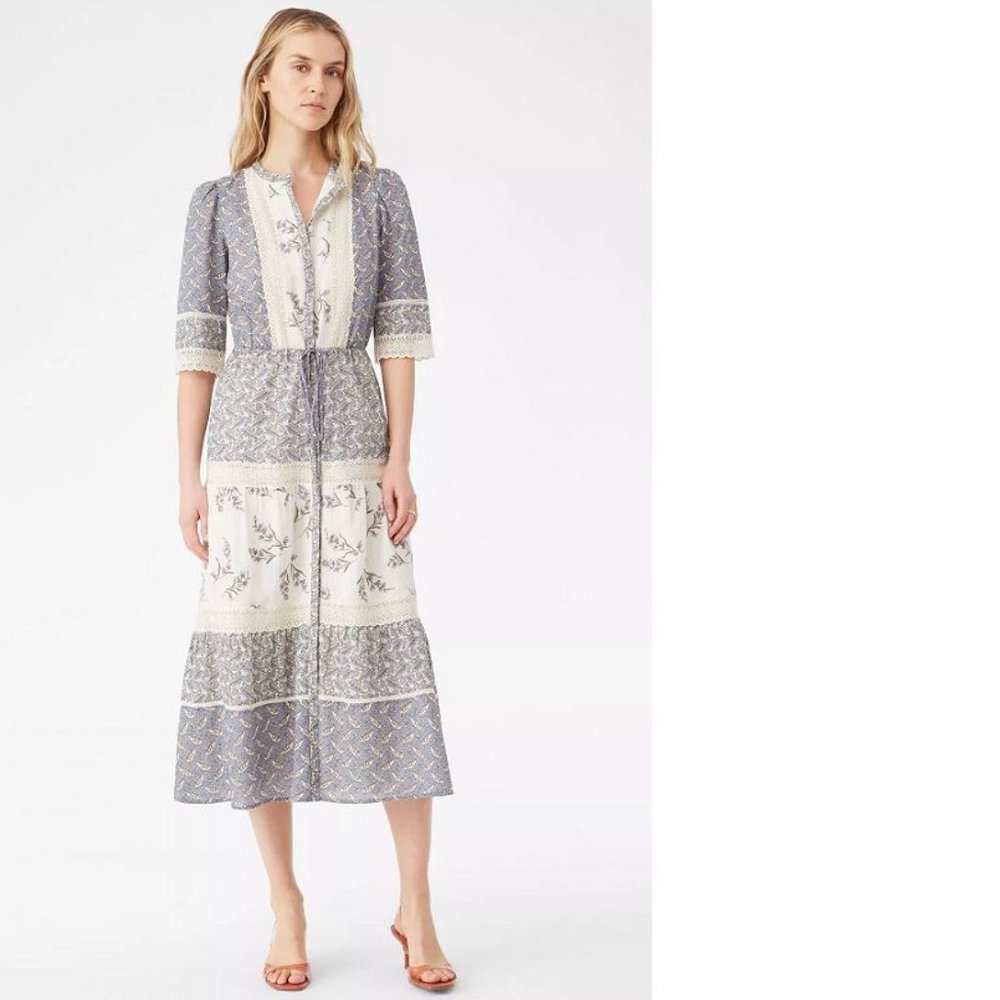 La Vie Rebecca Taylor Woodblock Lily Lace Dress